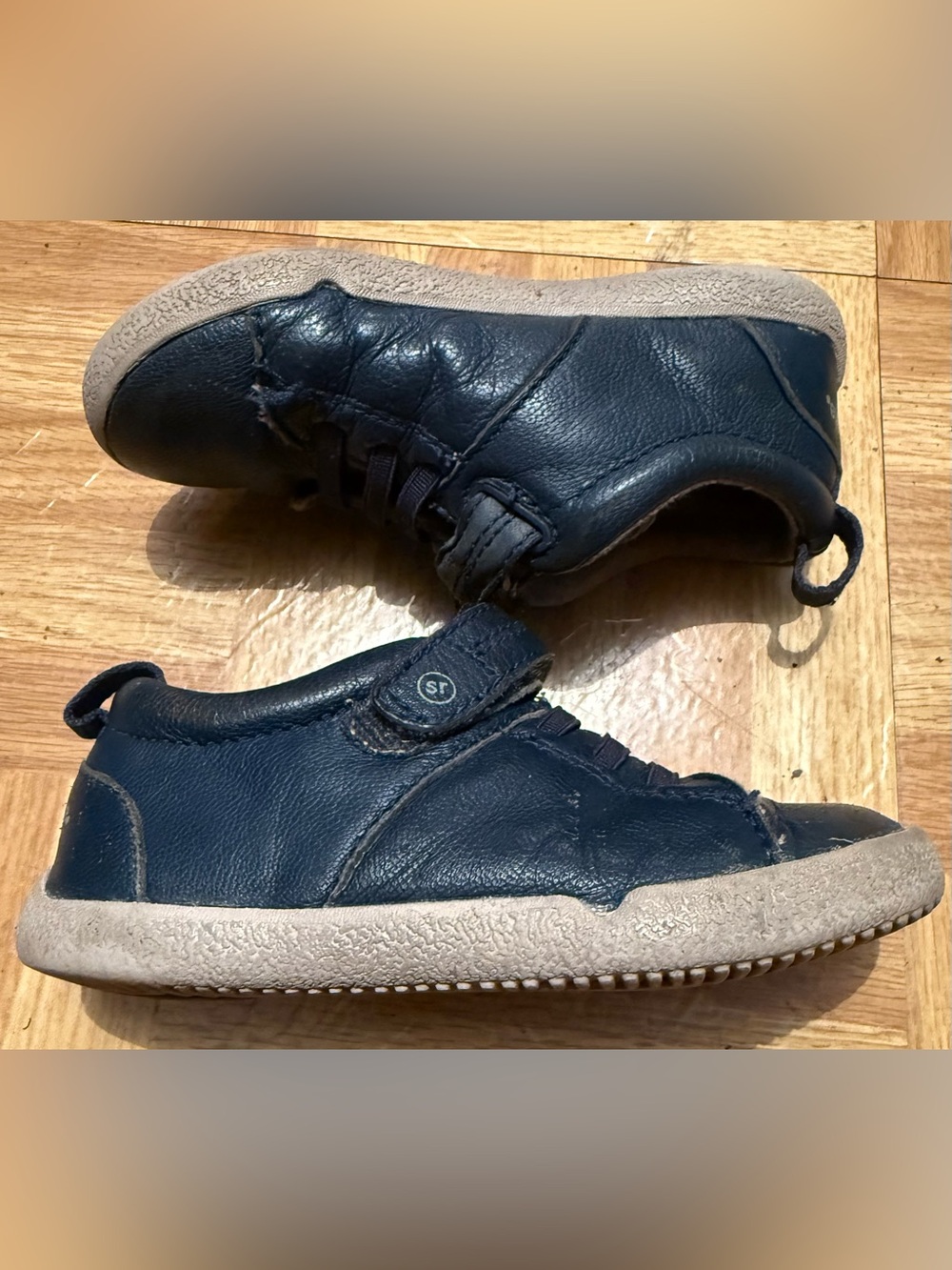 Stride Rite Craig Boys Navy Blue Leather Memory Foam Sneakers Size 7M Toddler